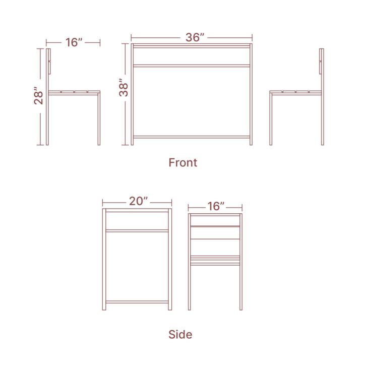 Dining Table with 2 chairs dimension image by Holt Furniture