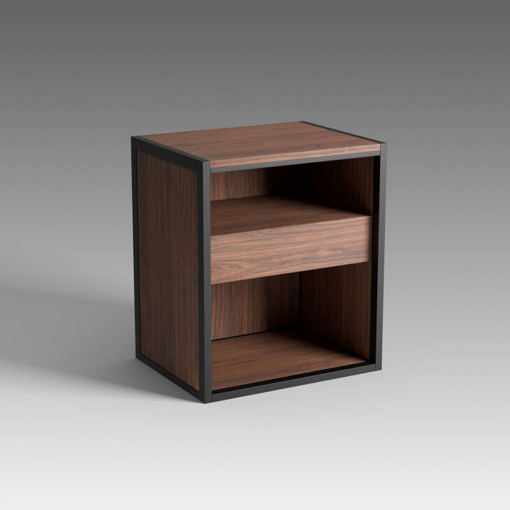 Canyon walnut color Night Stand (without Drawer or Power Panel) - Metawood by Holt Furniture