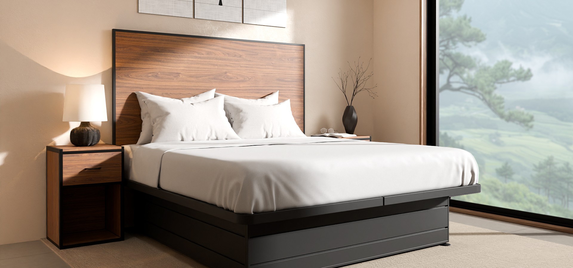 Hotel Bed Headboard With Platform bed frame by HOLT Furniture