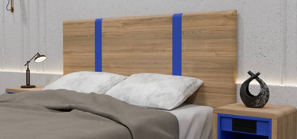 Hotel Bed Headboard with trending Duotone Laminates